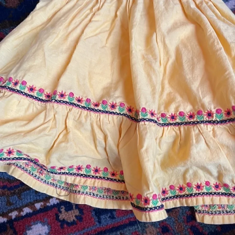 Gap baby | yellow tiered dress with embroidery